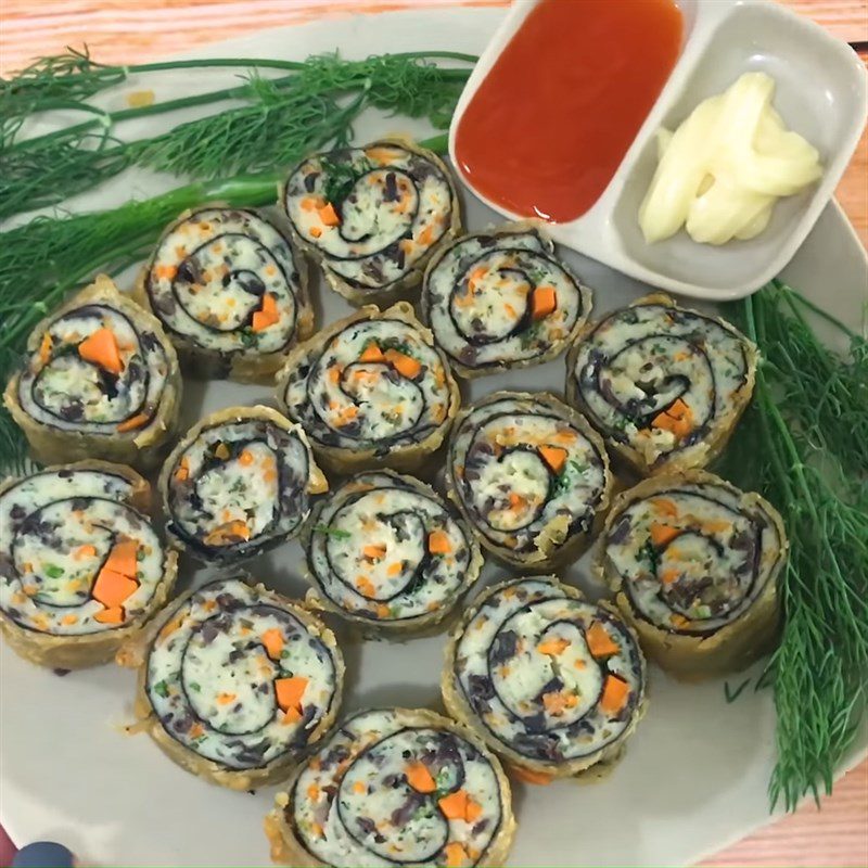 Step 5 Final product Fish cake seaweed rolls