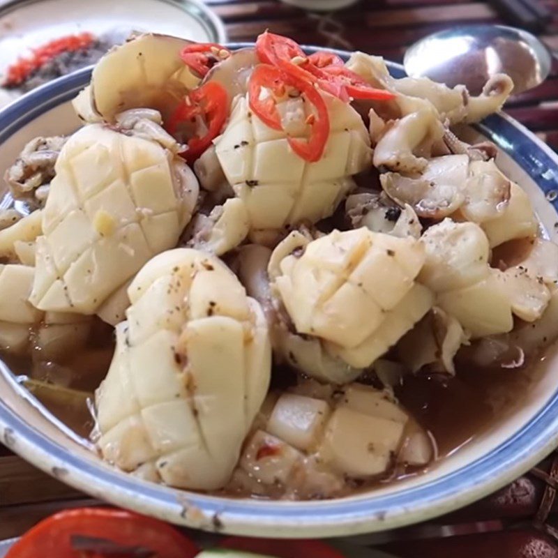 Step 5 Final Product Steamed squid with coconut water