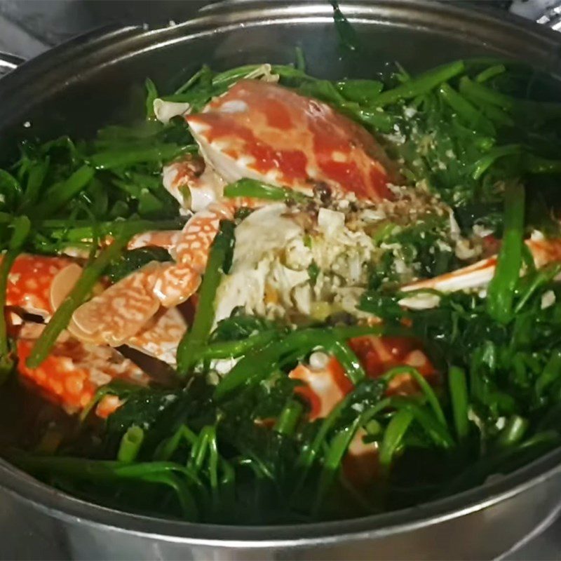 Step 6 Final Product Crab Hot Pot with Water Spinach