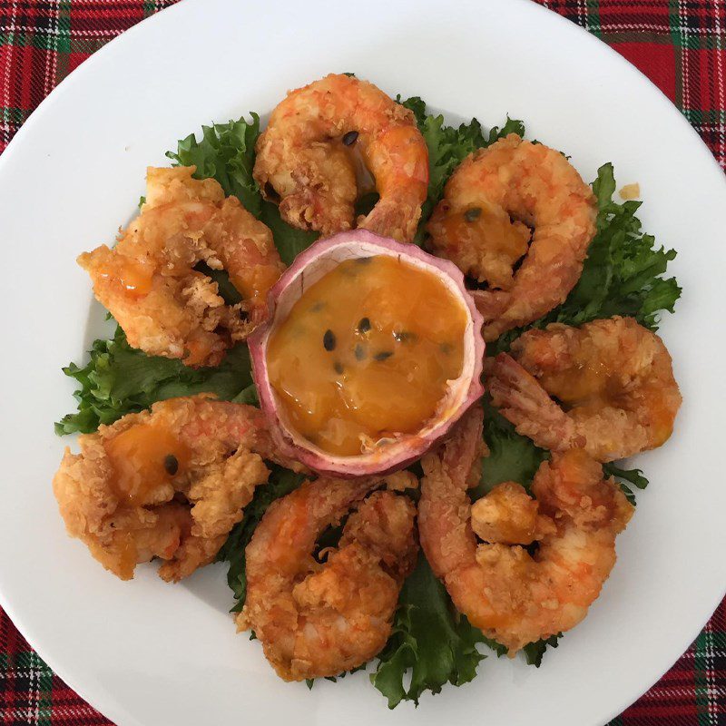 Step 4 Final product Passion fruit sauce shrimp