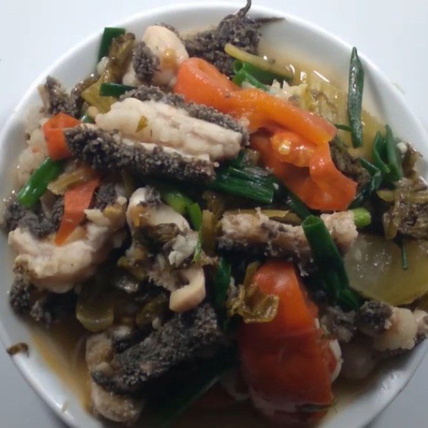 Step 5 Final Product Stir-fried beef tripe with pickled vegetables