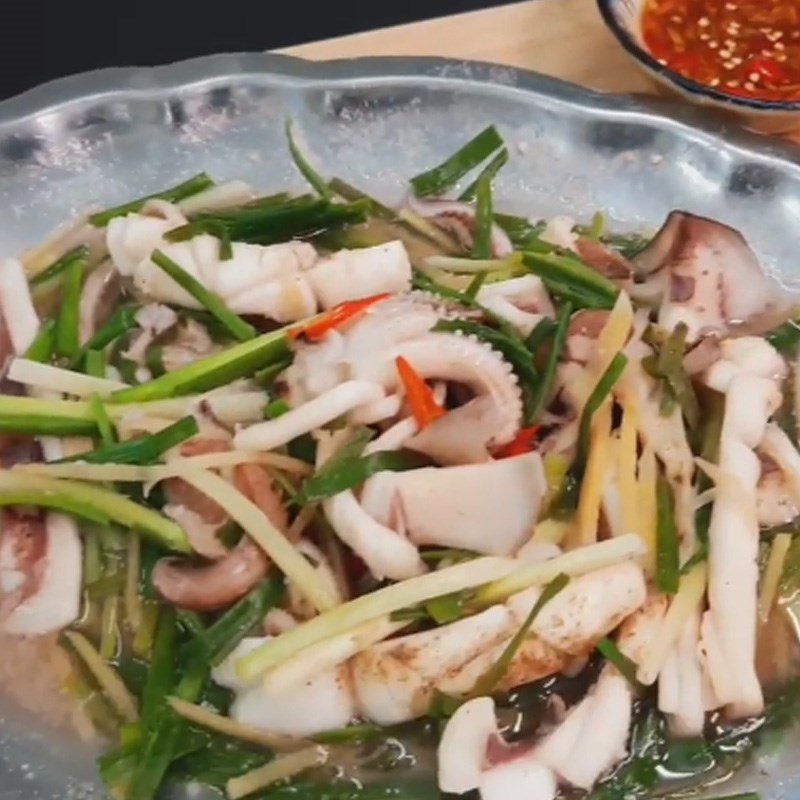 Step 4 Final Product Sun-dried Squid Steamed with Ginger