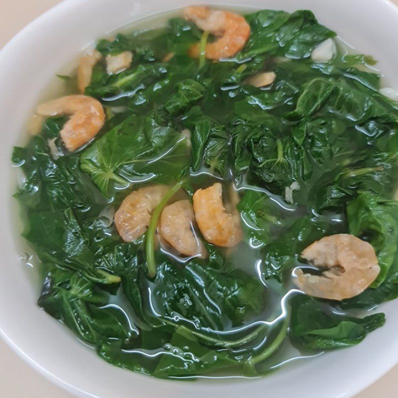 Step 3 Finished Product Water Spinach Soup with Dried Shrimp (Recipe shared by user)