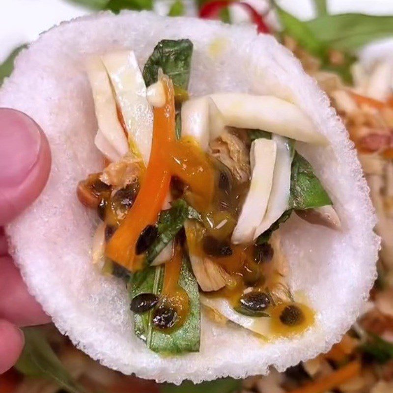 Step 5 Final Product Passion Fruit Mushroom Salad (Recipe shared from Tiktok Vegetarian Kitchen XANH)