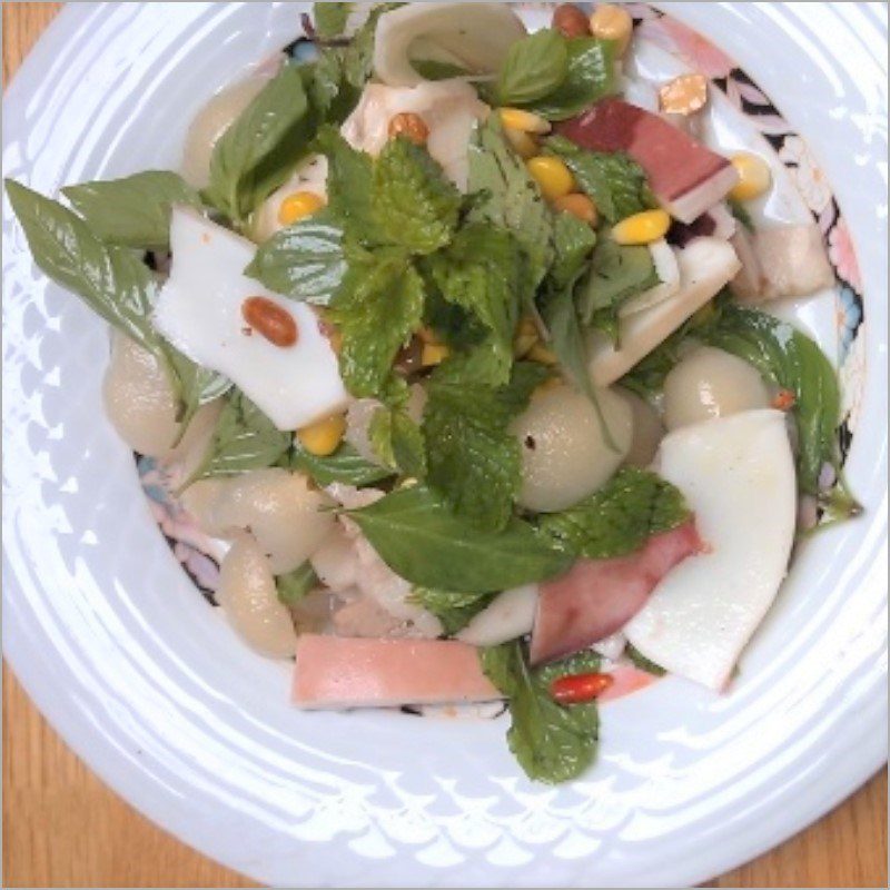 Step 5 Final product Rambutan Squid Salad