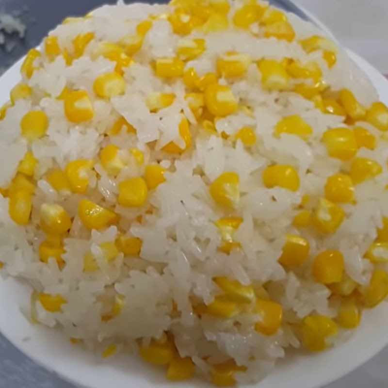 Step 4 Final Product Corn Sticky Rice with a Rice Cooker