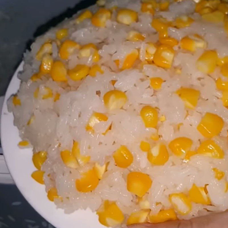 Step 4 Final Product Corn Sticky Rice with a Rice Cooker