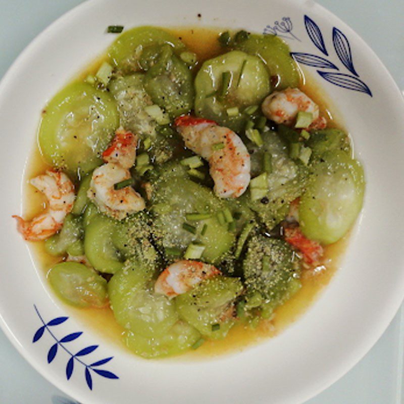 Step 4 Final Product Stir-fried Gourd with Fresh Shrimp