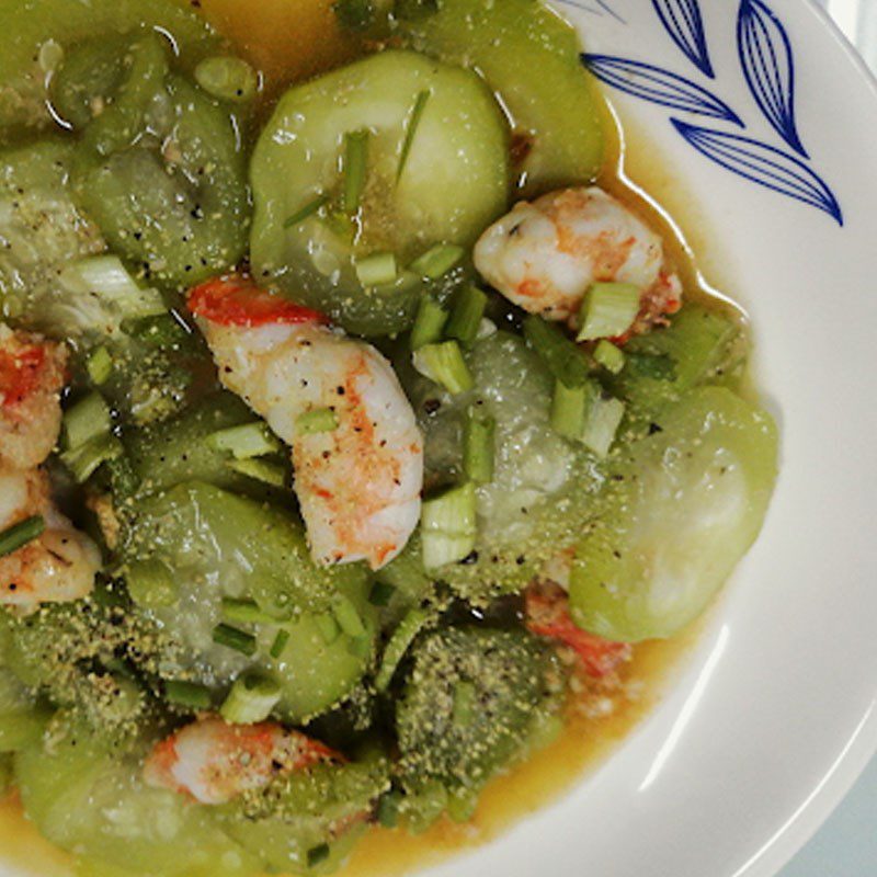 Step 4 Final Product Stir-fried Gourd with Fresh Shrimp