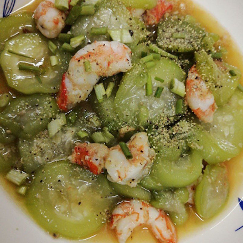 Step 4 Final Product Stir-fried Gourd with Fresh Shrimp