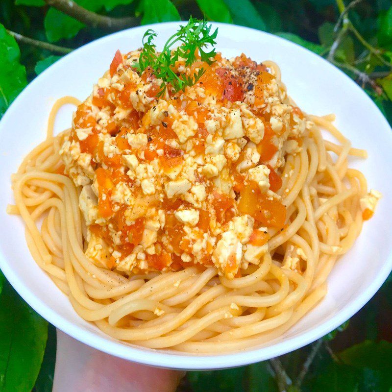 Step 4 Final Product Vegetarian Spaghetti