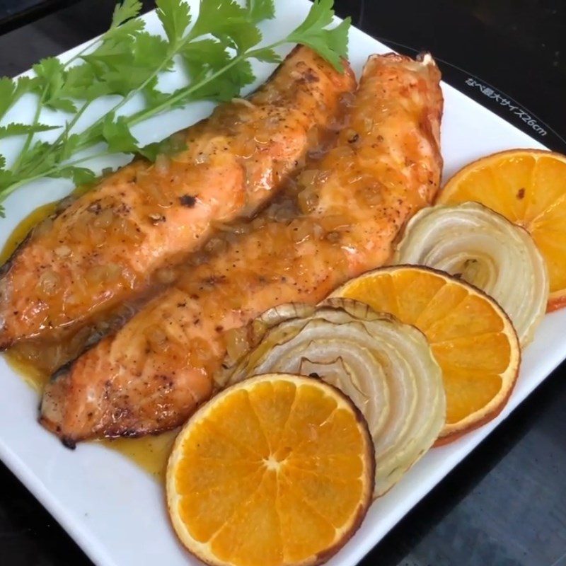 Step 4 Final product Grilled salmon with orange