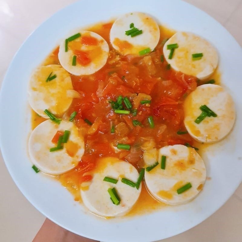 Step 3 Final Product Soft tofu in tomato sauce