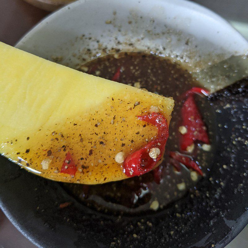 Step 3 Final product Fish sauce with sugar for dipping green mango