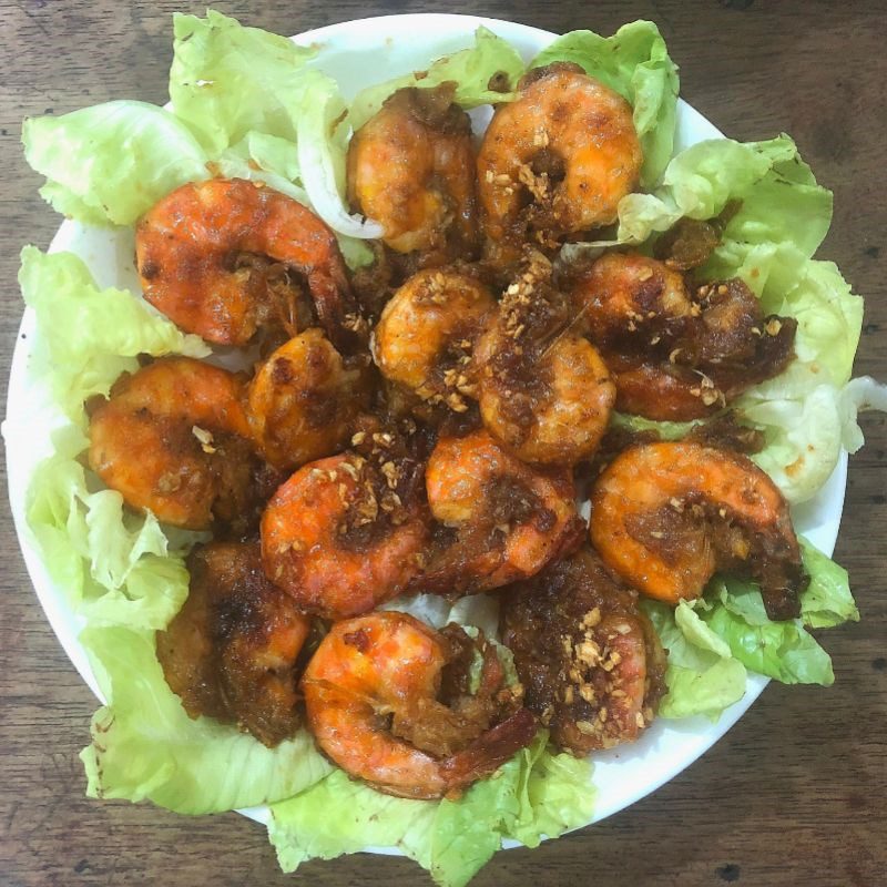 Step 5 Final product Tiger shrimp with garlic butter sauce crispy flour