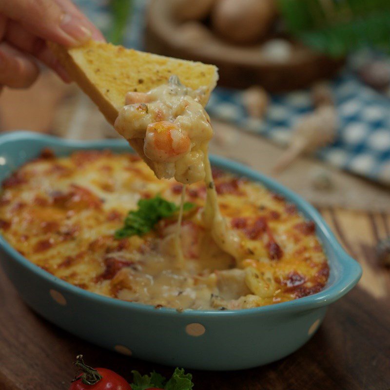 Step 4 Finished product Baked seafood cheese