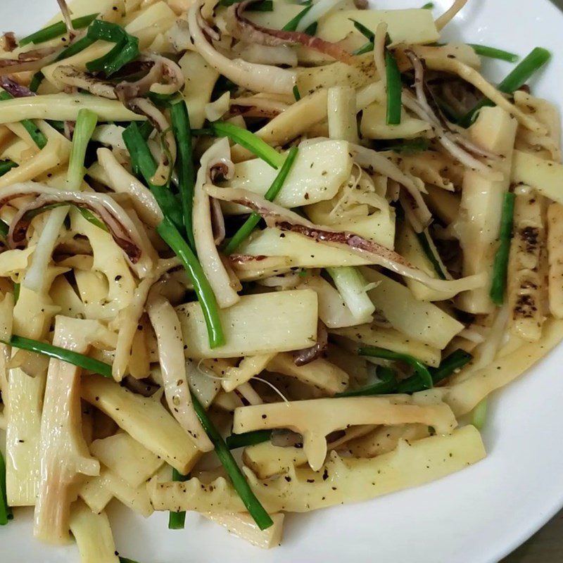 Step 3 Final Product Dried squid stir-fried with fresh bamboo shoots