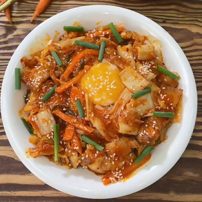 Step 3 Final product Stir-fried pork belly with kimchi (Recipe shared from TikTok Cooking with TasteVN)