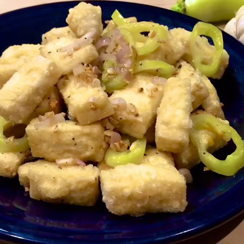 Step 5 Final product Fried tofu with salt and chili