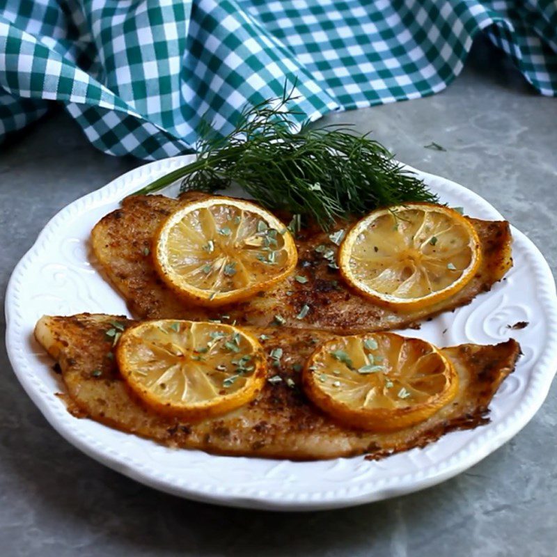 Step 4 Final product Grilled catfish with butter and lemon