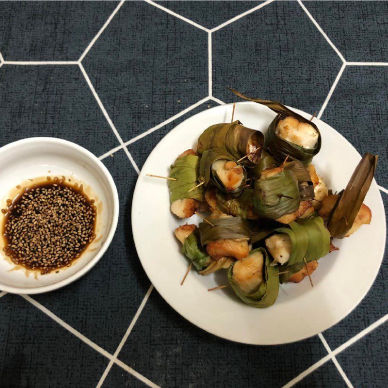 Step 3 Finished Product Grilled Chicken Wrapped in Pandan Leaf Using Air Fryer