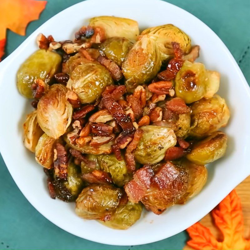 Step 4 Final Product Baby cabbage roasted with bacon