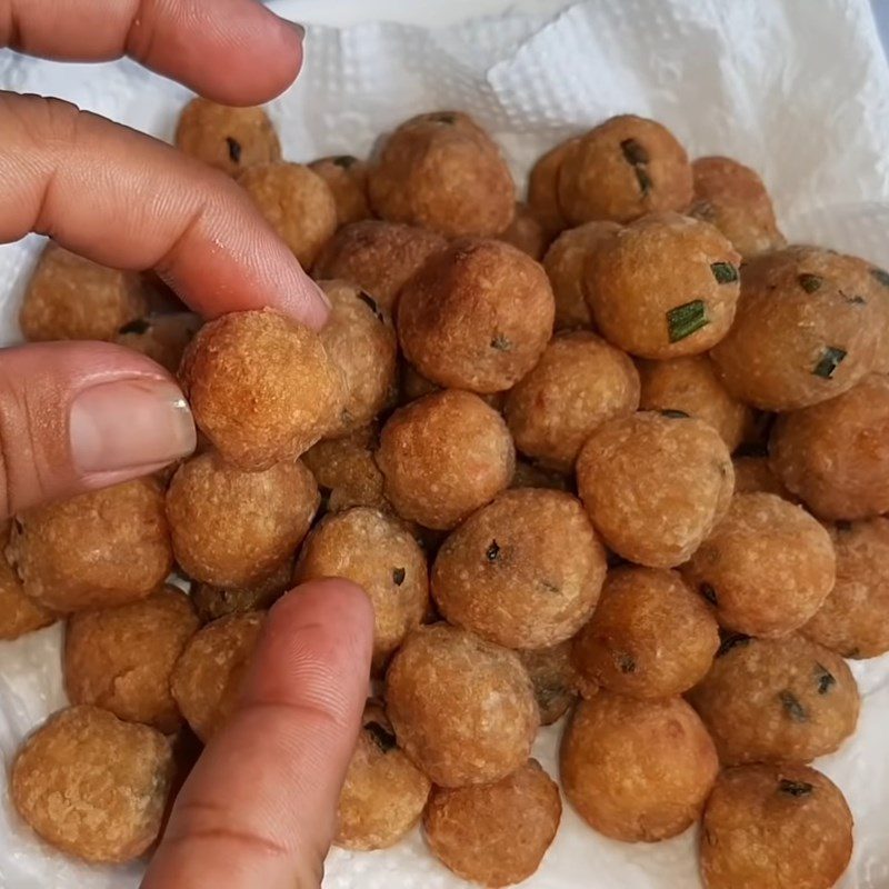 Step 7 Finished product Vegetarian shrimp balls