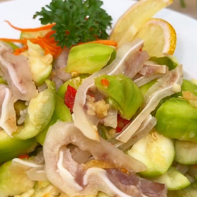 Step 4 Final product Green mango salad with pig's ear (Recipe shared from TikTok Cooking with TasteVN)