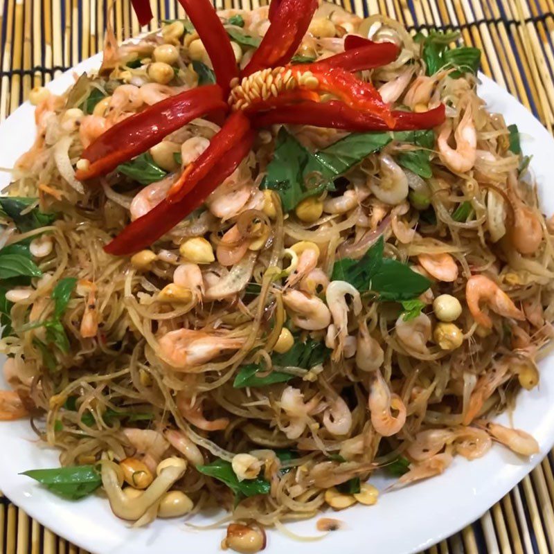 Step 5 Final product Banana flower salad with shrimp