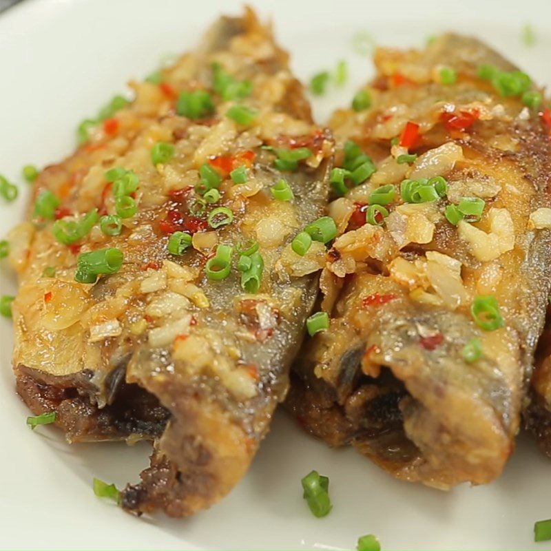 Step 4 Final Product Fried mackerel with garlic and chili sauce