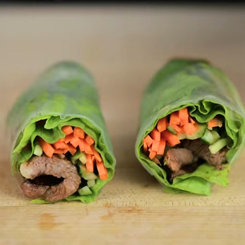 Step 7 Final product: Grilled beef spring rolls