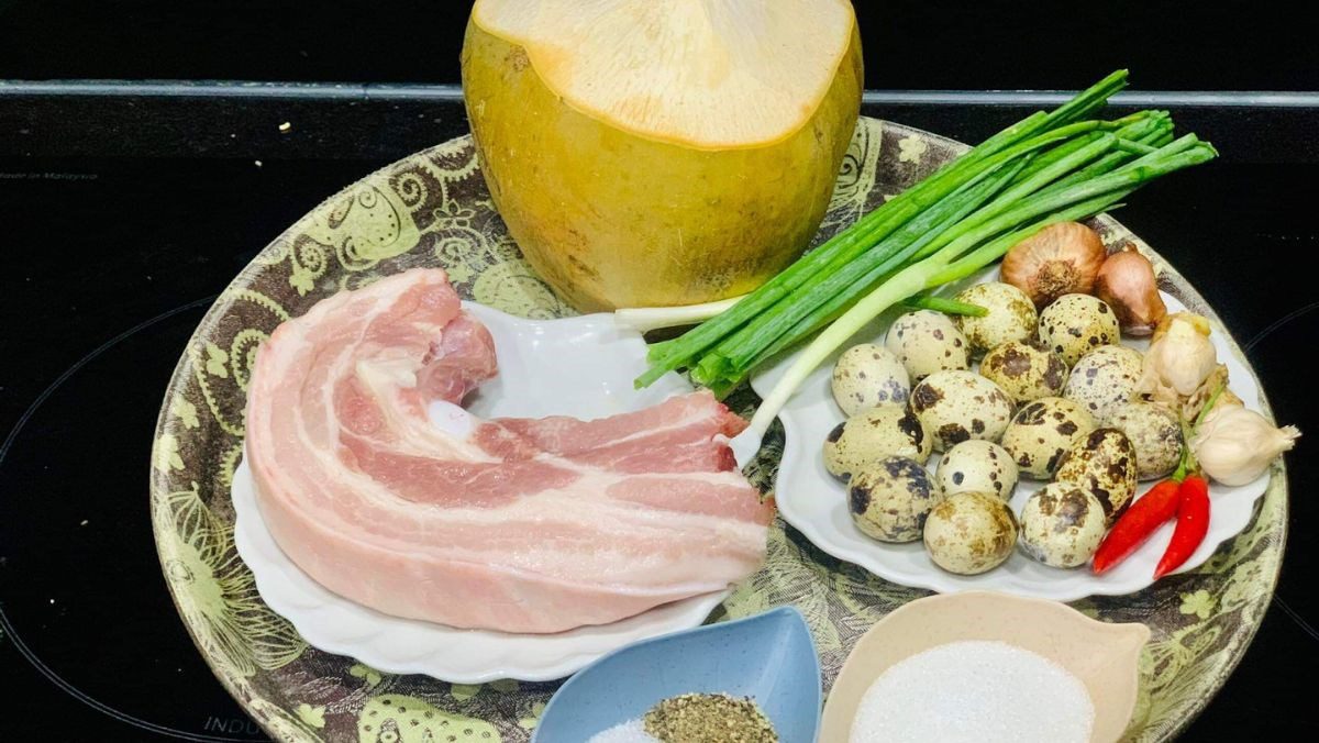 Ingredients for coconut water egg stew