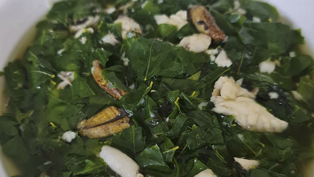 Snakehead fish soup with bitter vegetable