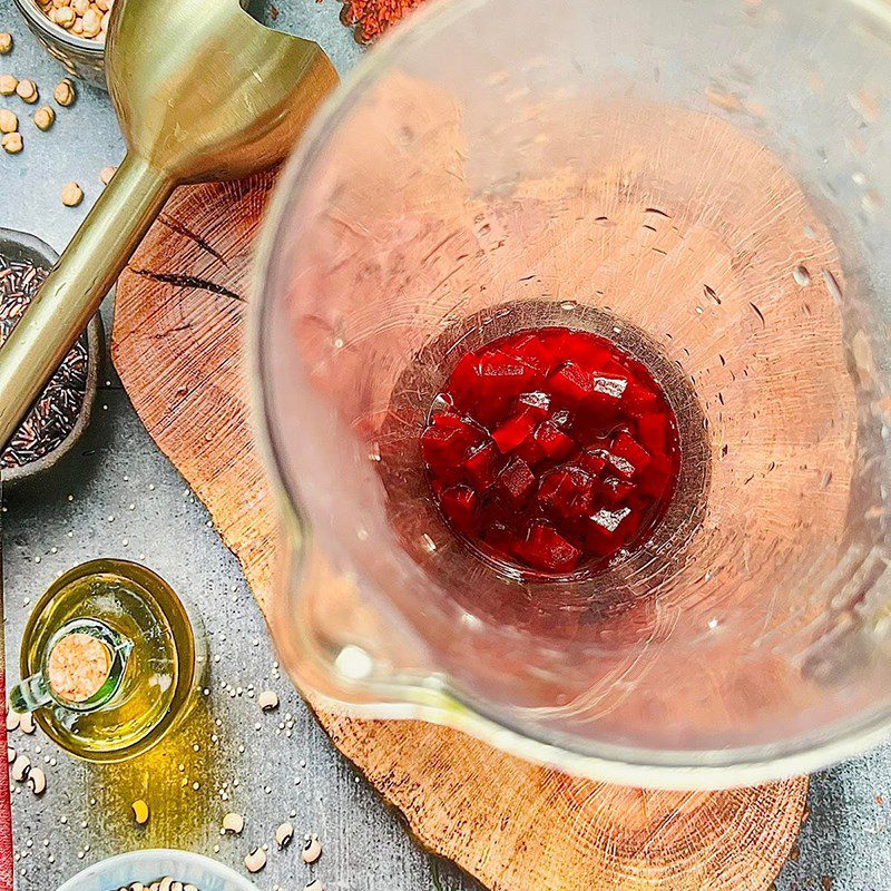 Step 2 Proceed to make the red beet mixture for Cashew Nut Oat Milk with Beetroot