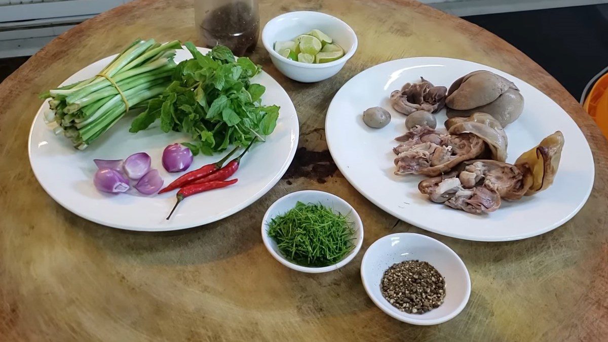 Ingredients for rabbit blood pudding dish