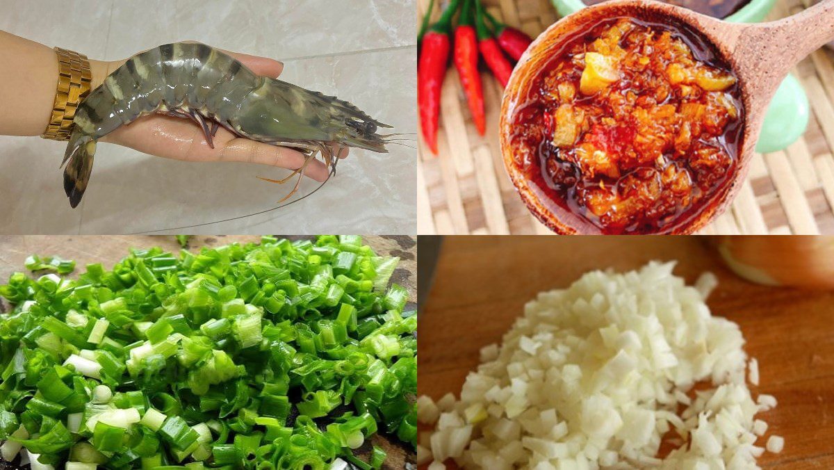 Ingredients for garlic butter shrimp dish