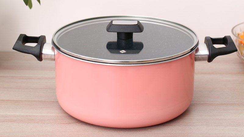 Aluminum pot with glass lid 24 cm Kims Cook EARM524H Pink