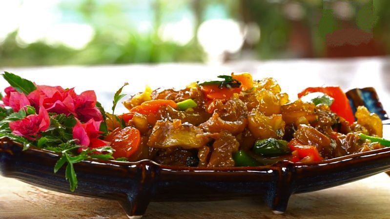 Sweet and Sour Beef Tendon Stir-fry