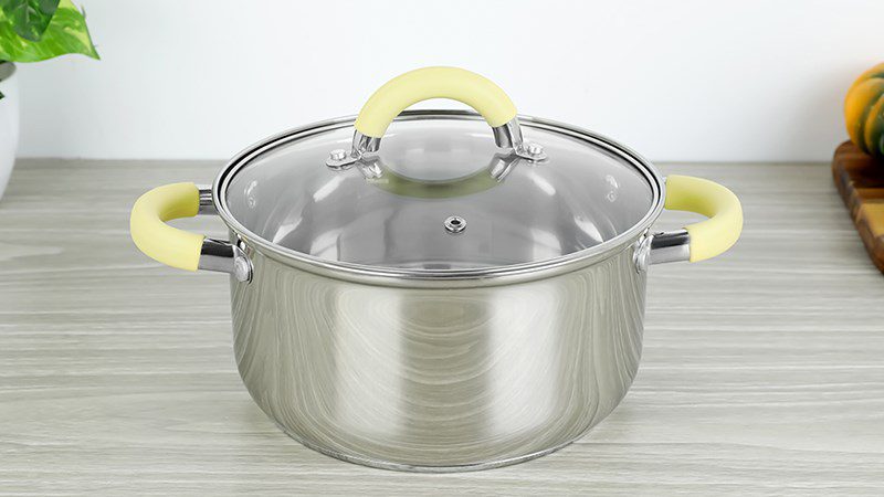 Stainless steel pot with 3 layers and glass lid 20 cm Delites CW-S042-20A