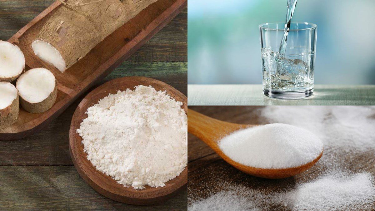 Ingredients for 3 ways to make sago pearls