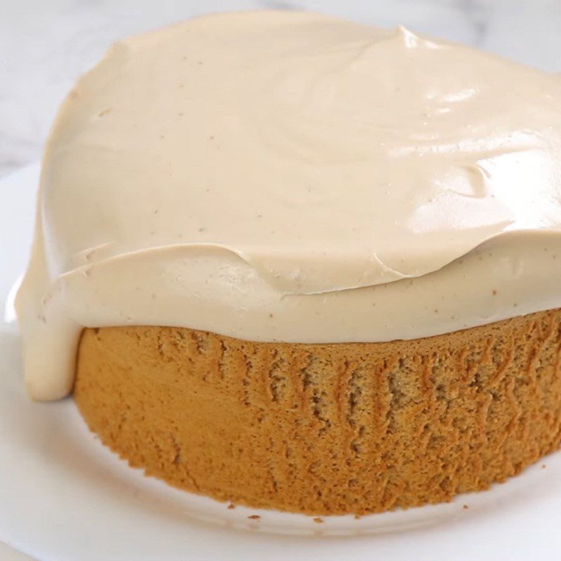 Step 8 Decorating the cake Black sugar milk tea cake using an air fryer