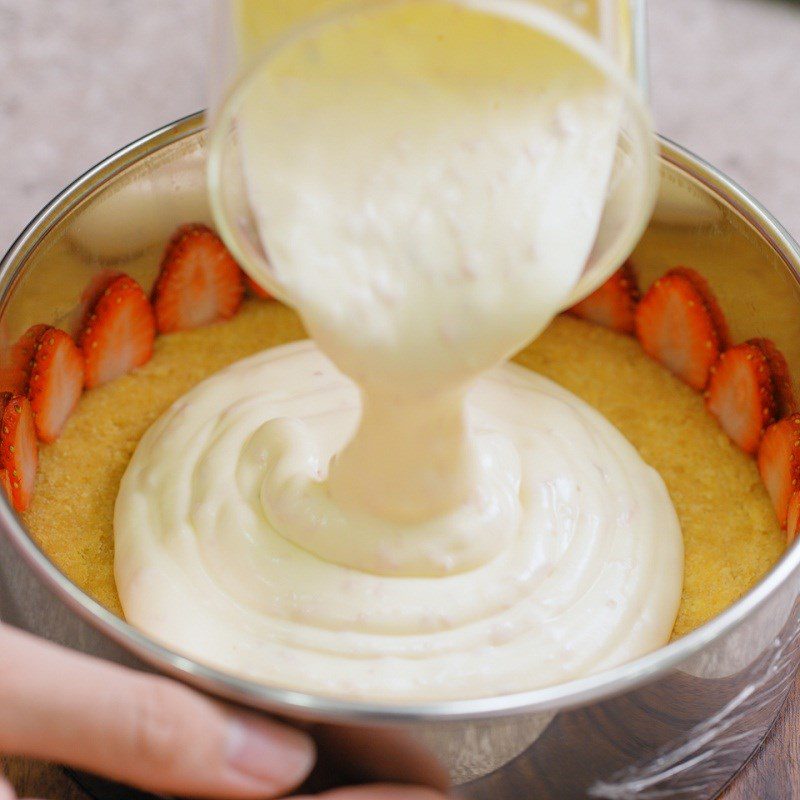 Step 4 Decorate the cake Cherry blossom cheesecake