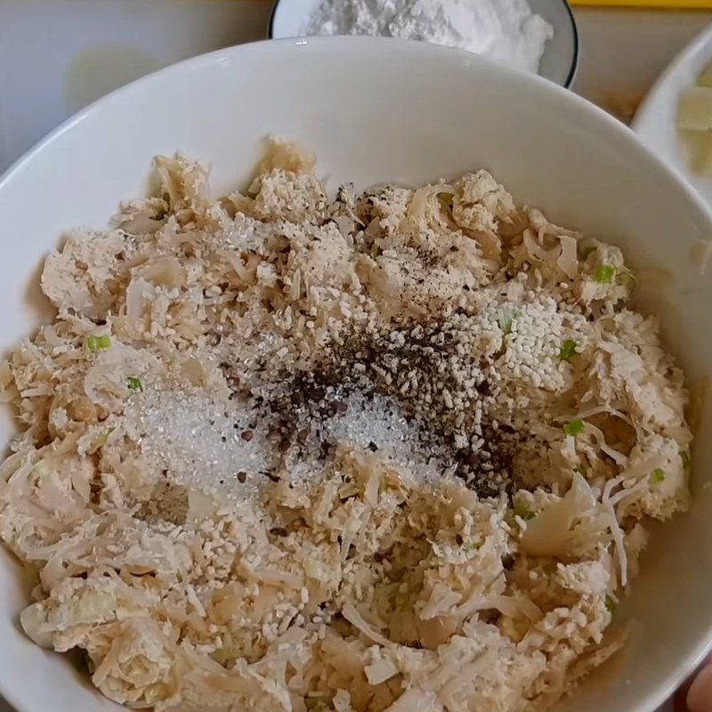 Step 3 Mixing the dough Vegetarian meatballs