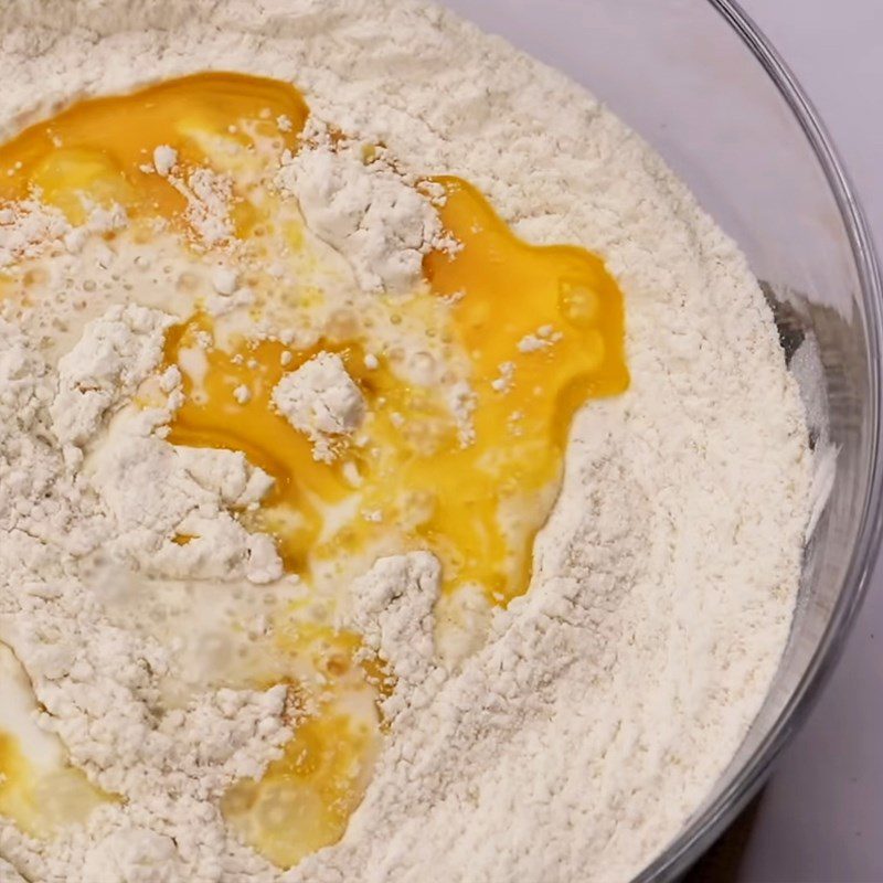 Step 1 Mix the dough for Turkish Chicken Bread