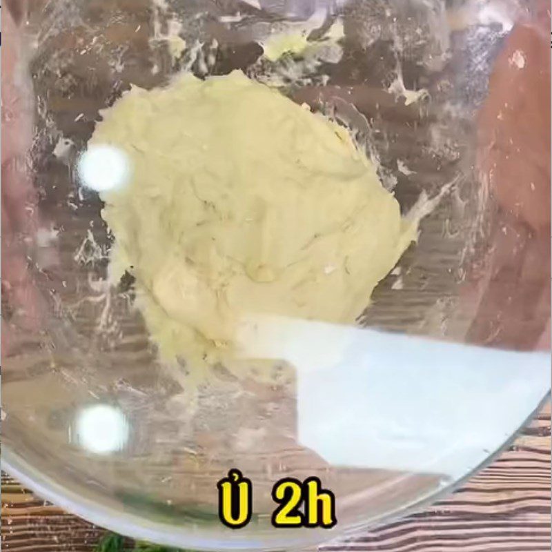 Step 1 Mixing the dough for Fried Durian Cake (Recipe shared from Tiktok Cooking with TasteVN)