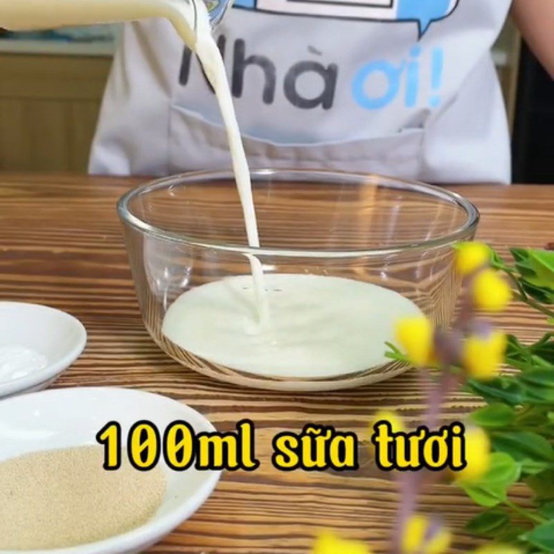 Step 1 Mixing the dough for Fried Durian Cake (Recipe shared from Tiktok Cooking with TasteVN)