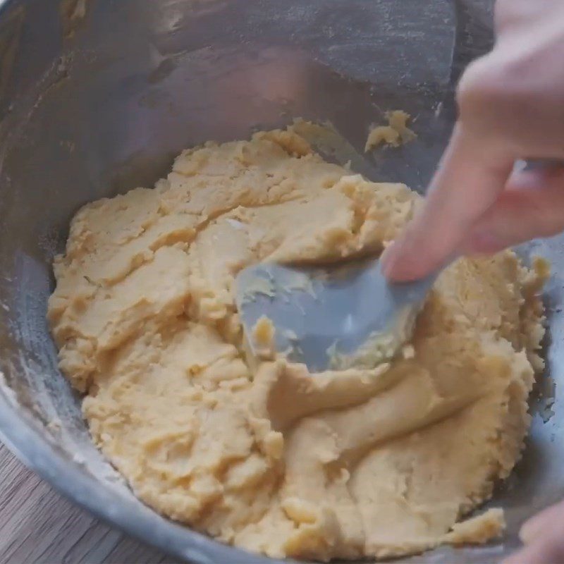 Step 3 Mix the cookie dough Salted egg cookies no baking needed