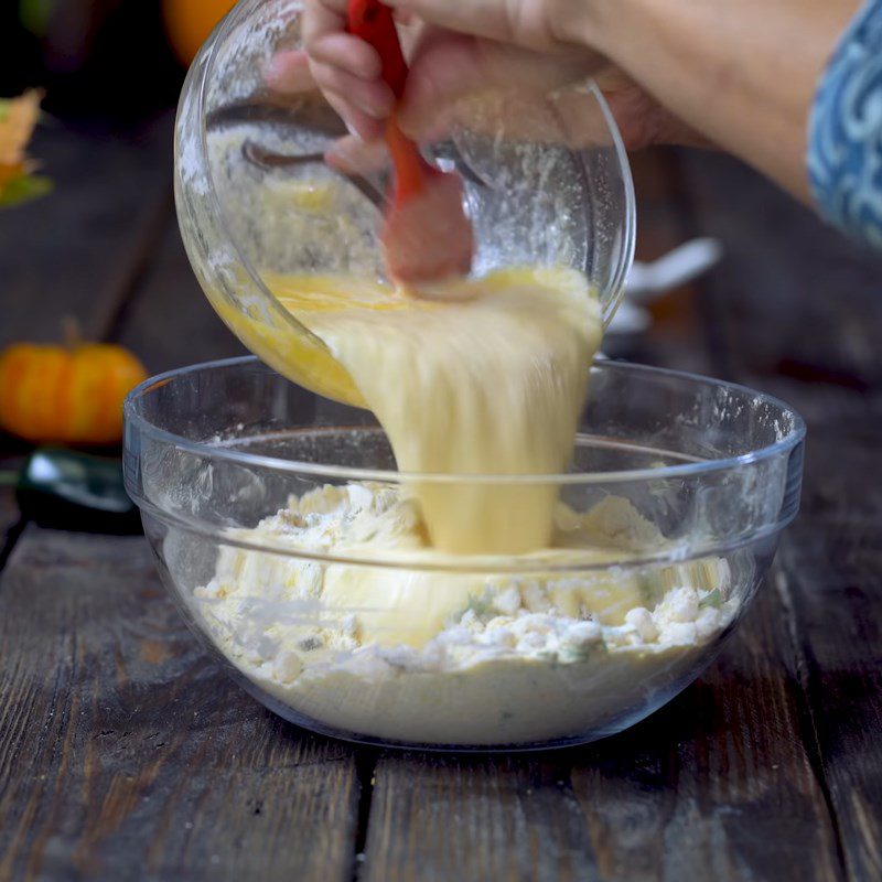 Step 4 Mix cake batter Savory cornbread