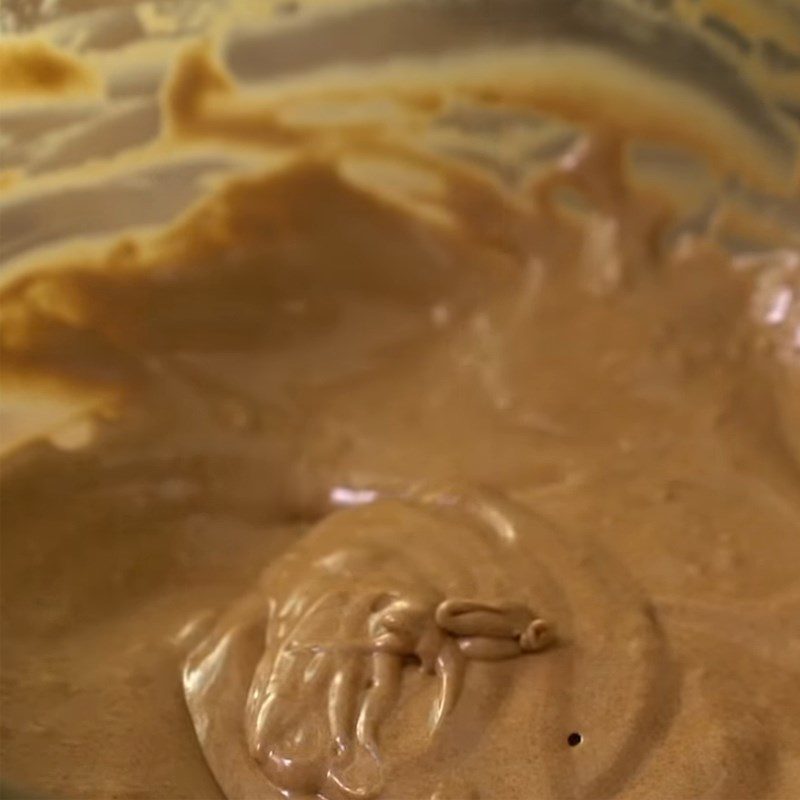 Step 6 Mixing the cake batter Chocolate castella pancake