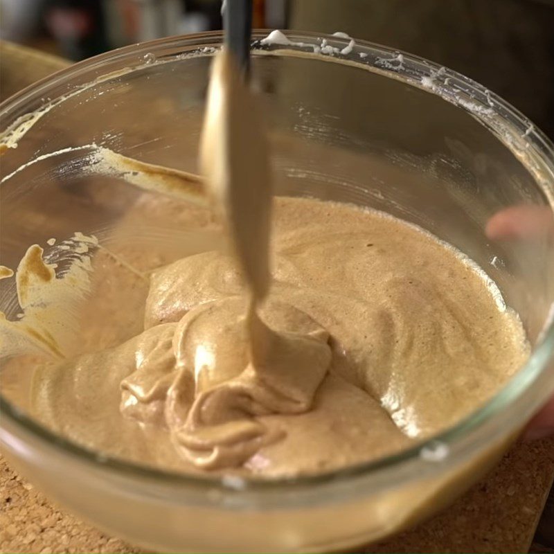 Step 6 Mixing the cake batter Chocolate castella pancake